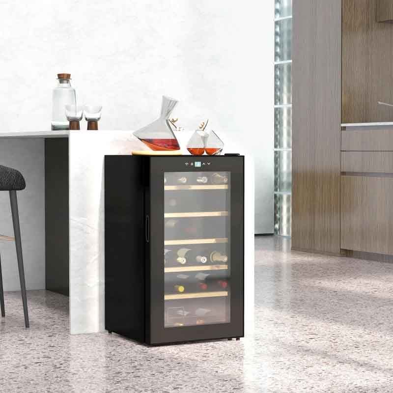 24 Bottles Wine Cooler with Touch Screen Control - Black - 800-150V70