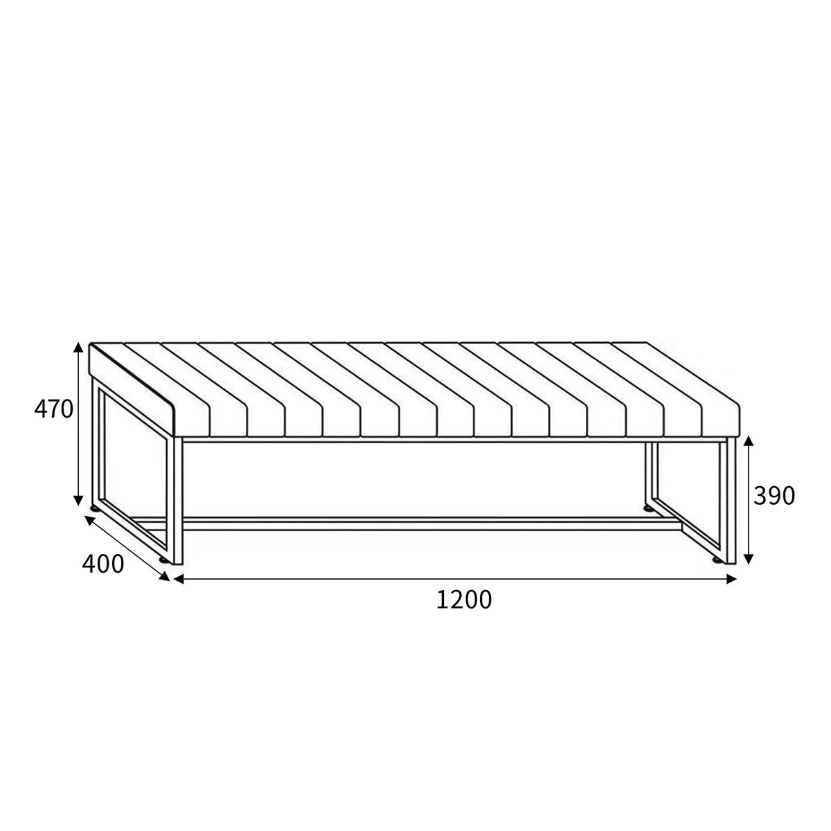 Archer Grey Faux Leather Dining Bench - Image 2