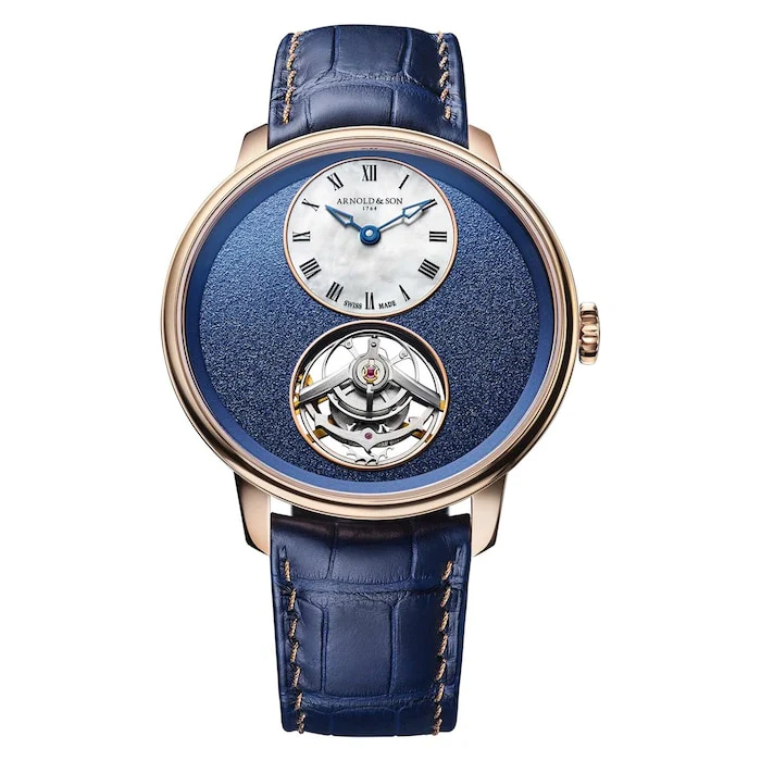 Arnold And Son Automatic 97mm Men’s Watch with Blue Material Dial, Gold Case, 30m Water Resistant / 1UTBR.U01A.C209A