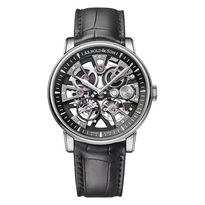 Arnold And Son Heritage Automatic 38mm Men’s Watch with Black Material Dial, Stainless Steel Case & Bracelet, 30m Water Resistant / 1NEAS.B04A.S134D
