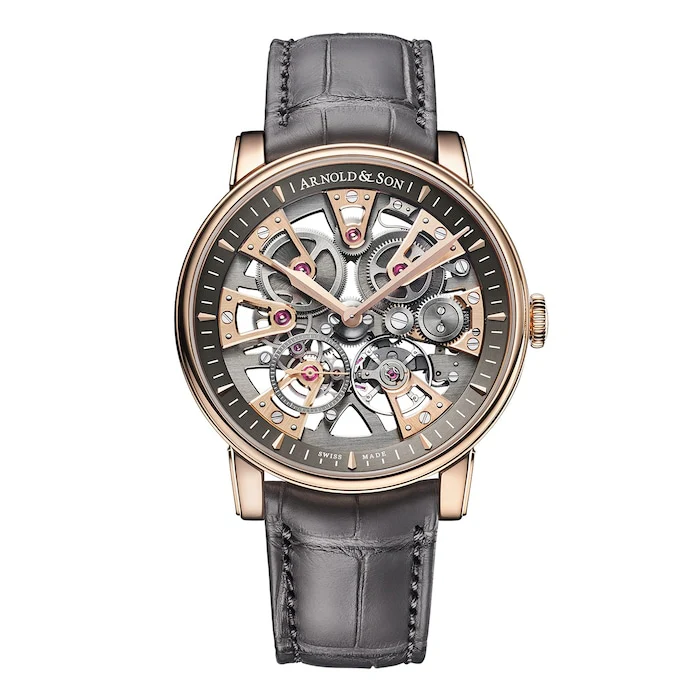 Arnold And Son Manual Wind Men’s Watch with Anthracite Material Dial, Gold Case, 30m Water Resistant / 1NEAR.S01B.C179A
