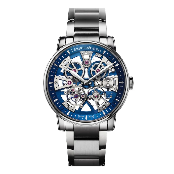 Arnold And Son Manual Wind Men’s Watch with Blue Material Dial, Stainless Steel Case & Bracelet, 30m Water Resistant / 1NEAS.U02A.S134D