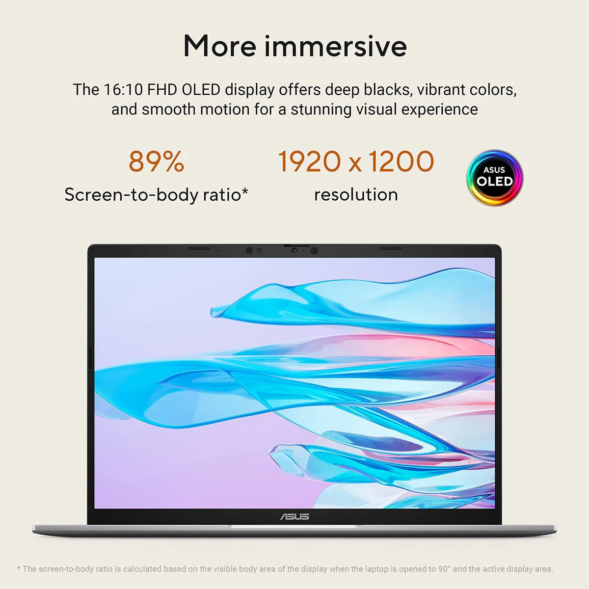 ASUS Vivobook S, AMD Ryzen AI 5, 16GB RAM, 1TB SSD, 16 Inch OLED Laptop, M3607KA-SH038W - Image 8