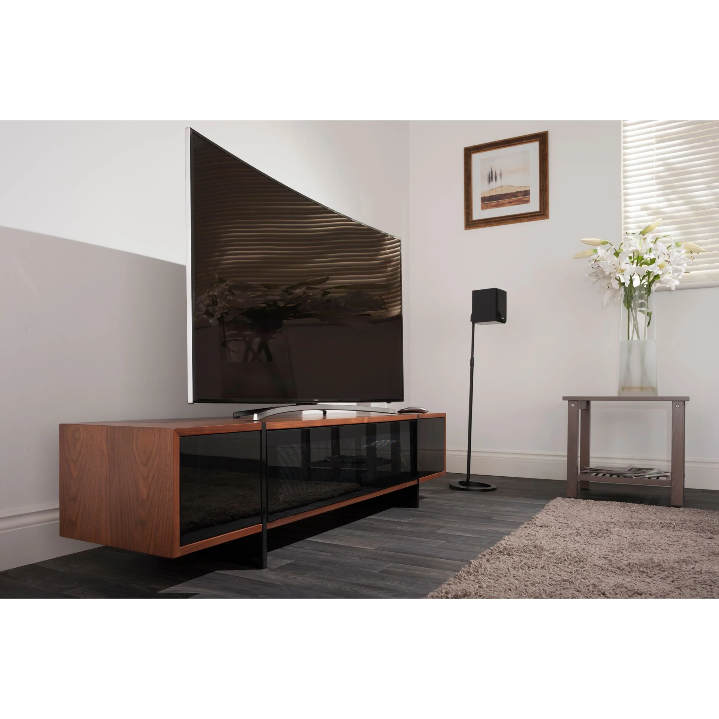 AVF Edge ED160 TV Stand for TVs up to 84", Walnut/Black - Image 3
