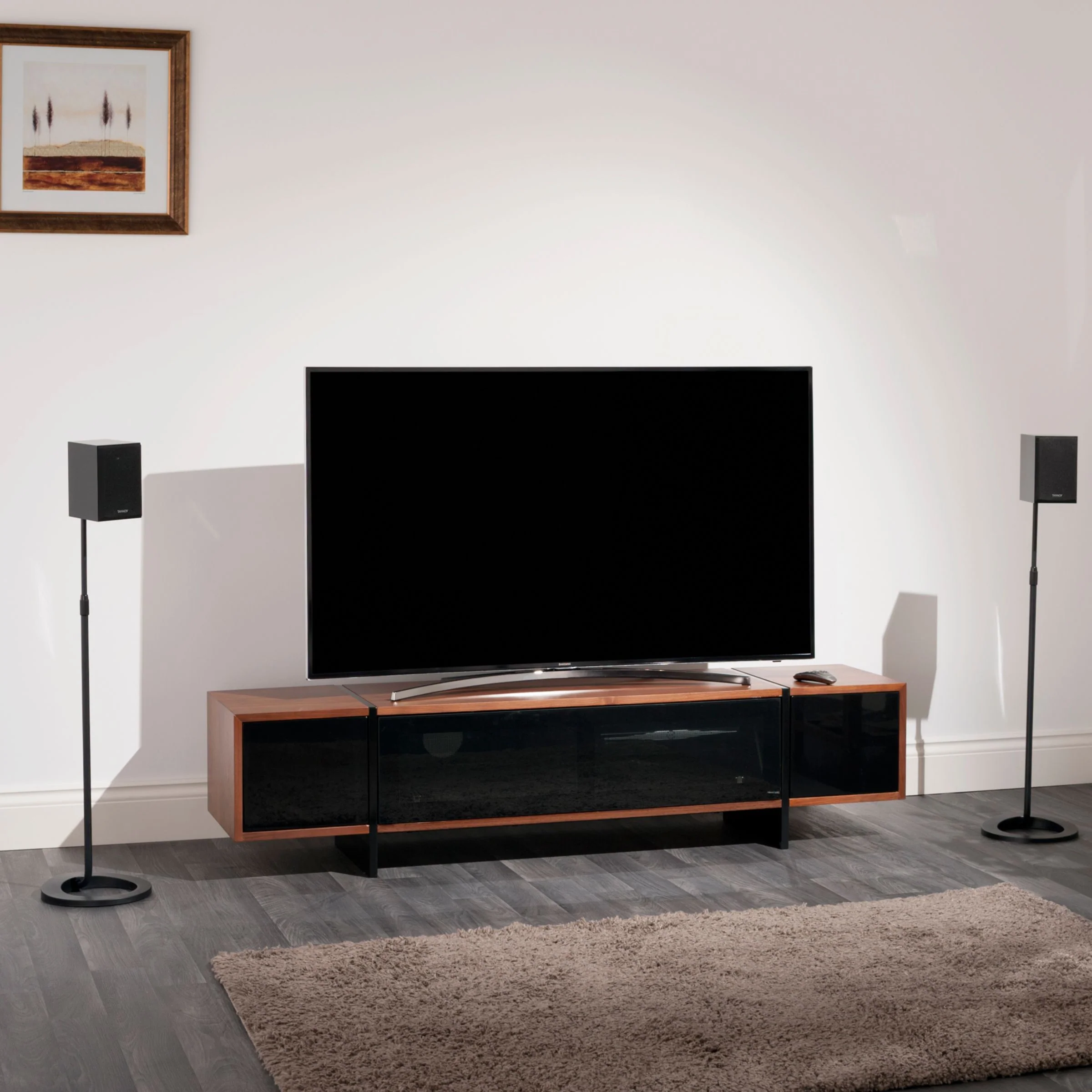 AVF Edge ED160 TV Stand for TVs up to 84", Walnut/Black - Image 6