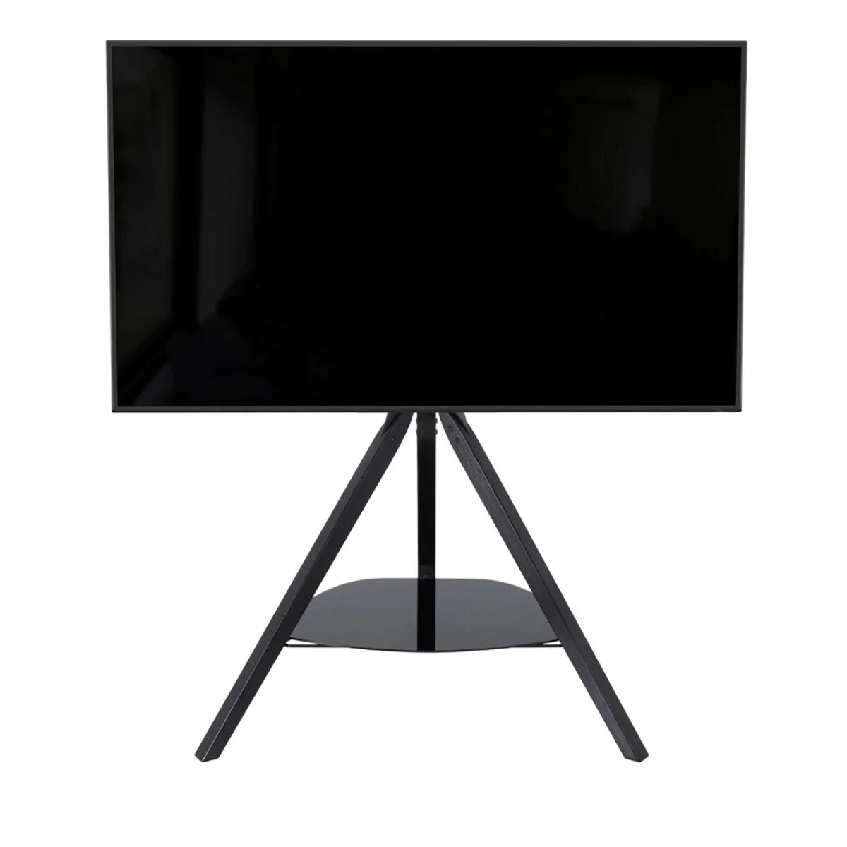 AVF Hoxton Tv Stand Tv's 65" Black 200 500 Glass Shelf Cable Management Media Steel - Image 4
