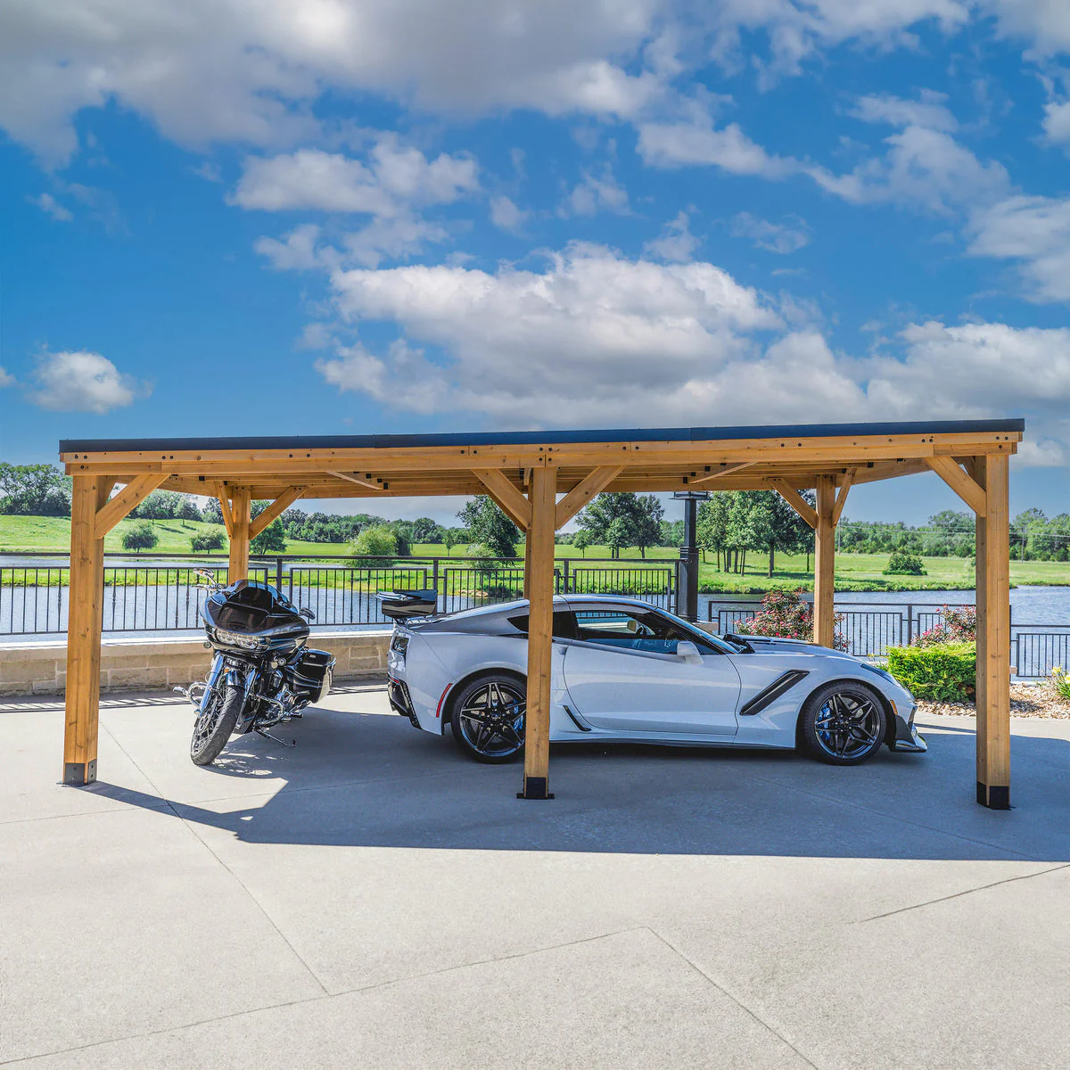 TieDex Garden Structures Sideyard Discover 6.1m x 3.7m Kingsport Carport – Heavy-Duty Steel Roof Shelter for Cars, SUVs & Outdoor Storage, All-Weather Resistant, Rust-Resistant Frame, Sturdy Driveway or Garden Cover