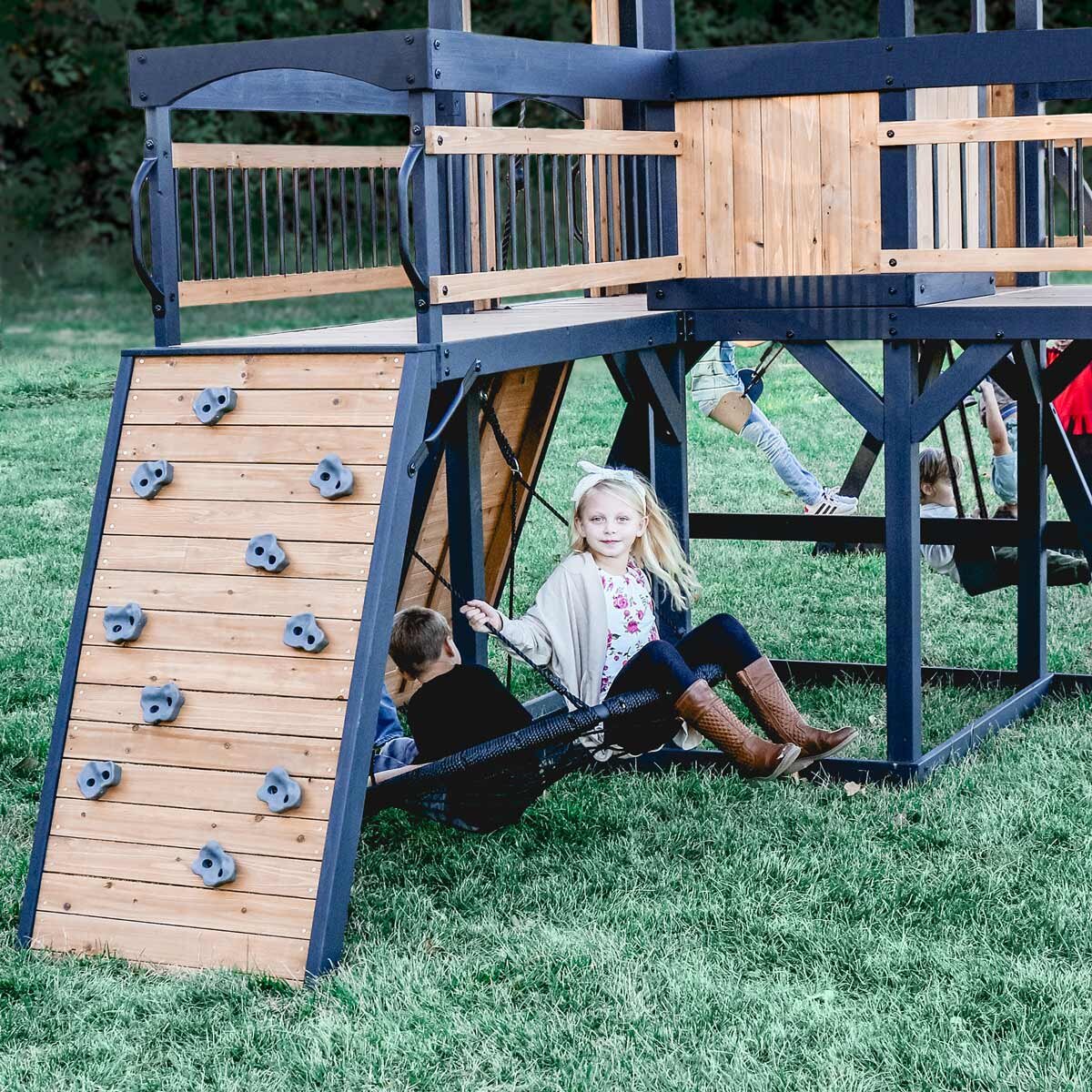 Backyard Discovery Timber Crossing Wooden Playcentre and Swing Set (3-10 Years) - Image 4