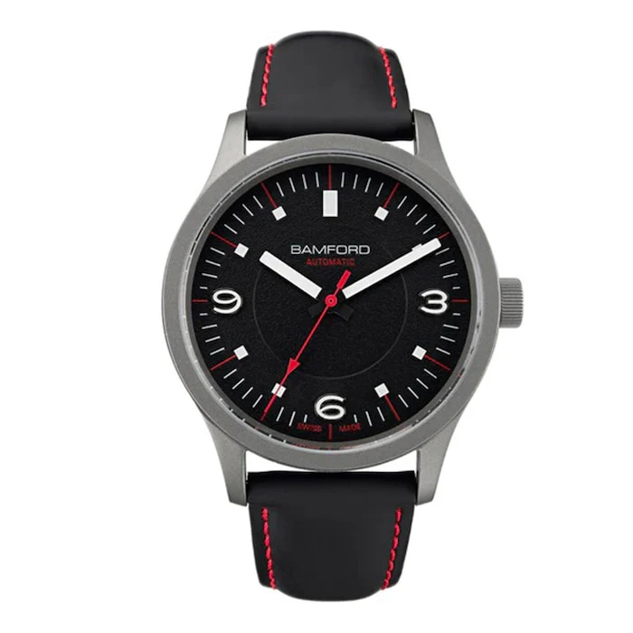 Bamford Heritage Automatic 39mm Men’s Watch with Black Material Dial, Titanium Case, 100m Water Resistant / B80-HER-BLK