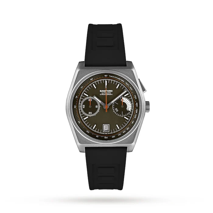 Bamford Titanium B347 Brown/Orange Flame Mens Watch Luxury Watch Swiss Made Highâ Precision Movement Sapphire Crystal Premium Case Water Resistant B347-TT-BR-OR