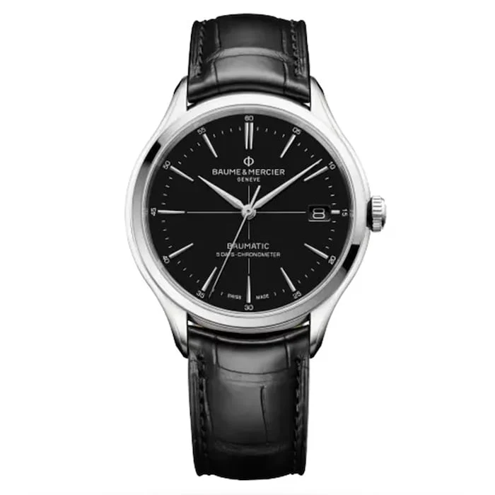 Baume & Mercier Automatic 40mm Men’s Watch with Black Material Dial, Stainless Steel Case, 50m Water Resistant / BM0A10692