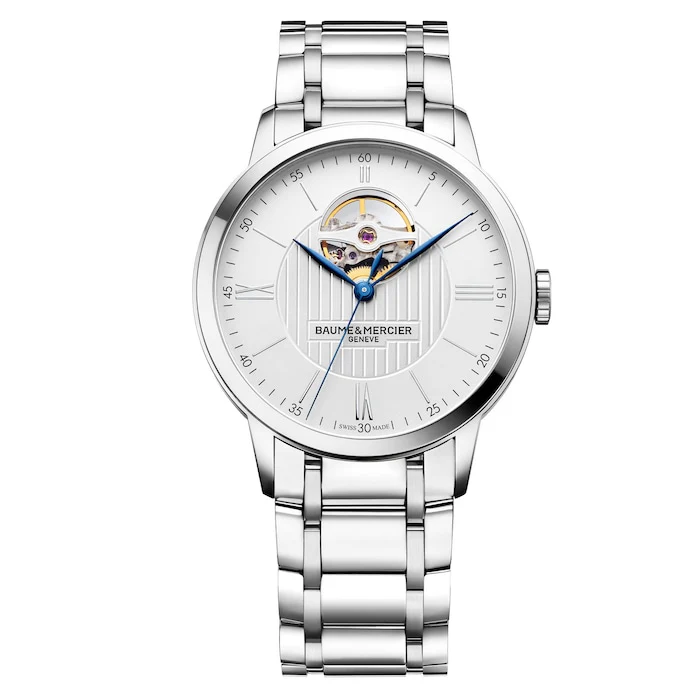 Baume & Mercier Automatic 40mm Men’s Watch with Silver Material Dial, Stainless Steel Case & Bracelet, 50m Water Resistant / M0A10275