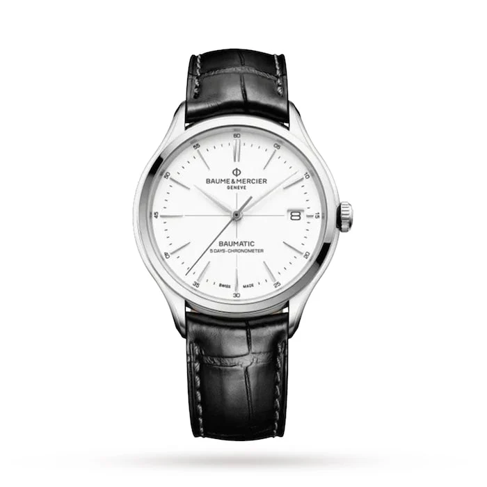 Baume & Mercier Automatic 40mm Men’s Watch with White Material Dial, Stainless Steel Case, 50m Water Resistant / BM0A10518