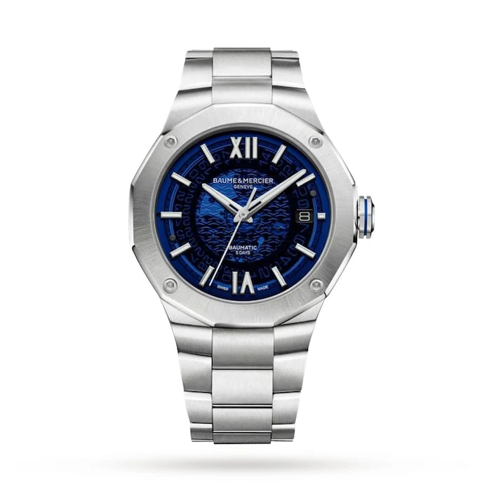 Baume & Mercier Automatic 42mm Men’s Watch with Blue Material Dial, Stainless Steel Case & Bracelet, 50m Water Resistant / BM0A10616
