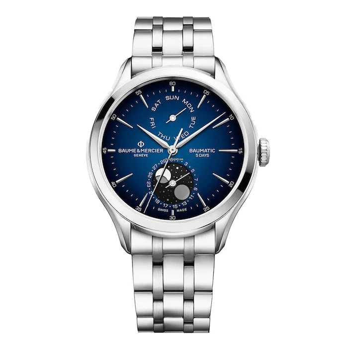Baume & Mercier Automatic 42mm Men’s Watch with Blue Material Dial, Stainless Steel Case & Bracelet, 50m Water Resistant / BM0A10725