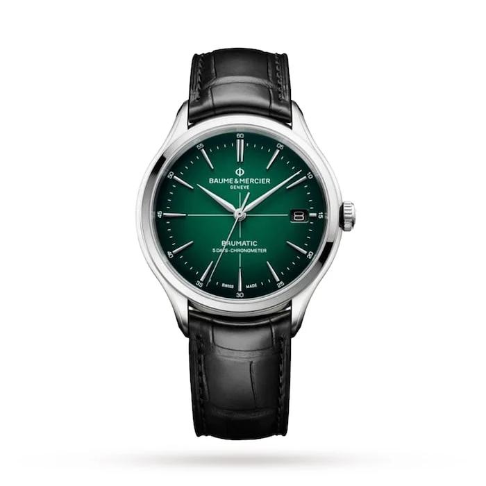 Baume & Mercier Automatic 42mm Men’s Watch with Green Material Dial, Stainless Steel Case, 50m Water Resistant / BM0A10592
