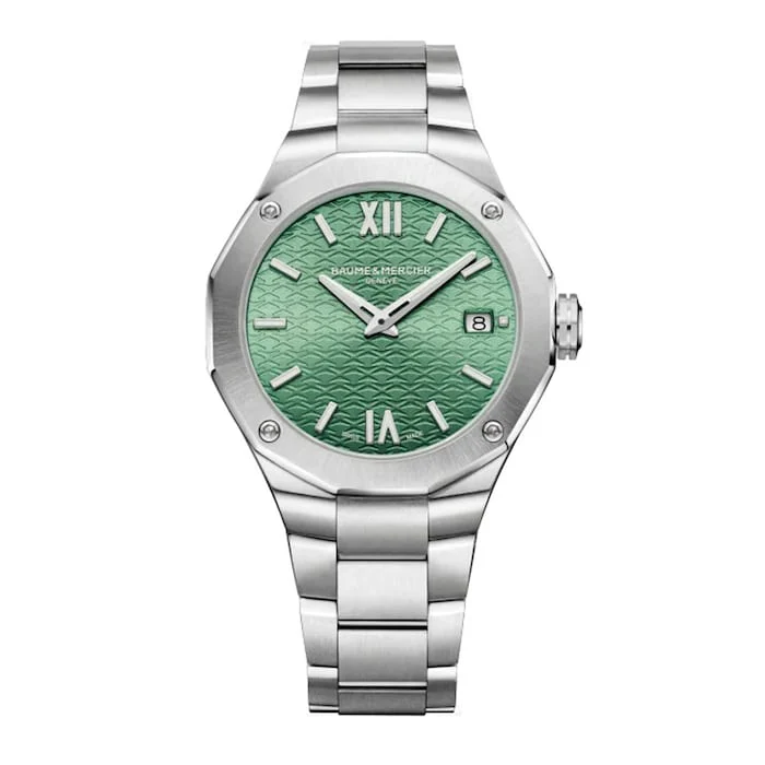 Baume & Mercier Quartz 36mm Men’s Watch with Green Material Dial, Stainless Steel Case & Bracelet, 100m Water Resistant / M0A10683