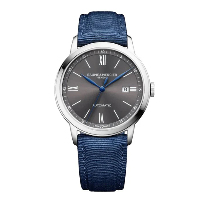Baume & Mercier Quartz 42mm Men’s Watch with Black Material Dial, Stainless Steel Case, 100m Water Resistant / M0A10608