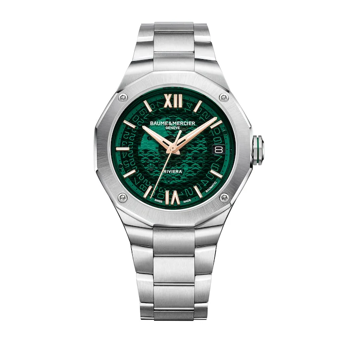 Baume & Mercier Sport Automatic 39mm Men’s Watch with Green Material Dial, Stainless Steel Case & Bracelet, 100m Water Resistant / M0A10770