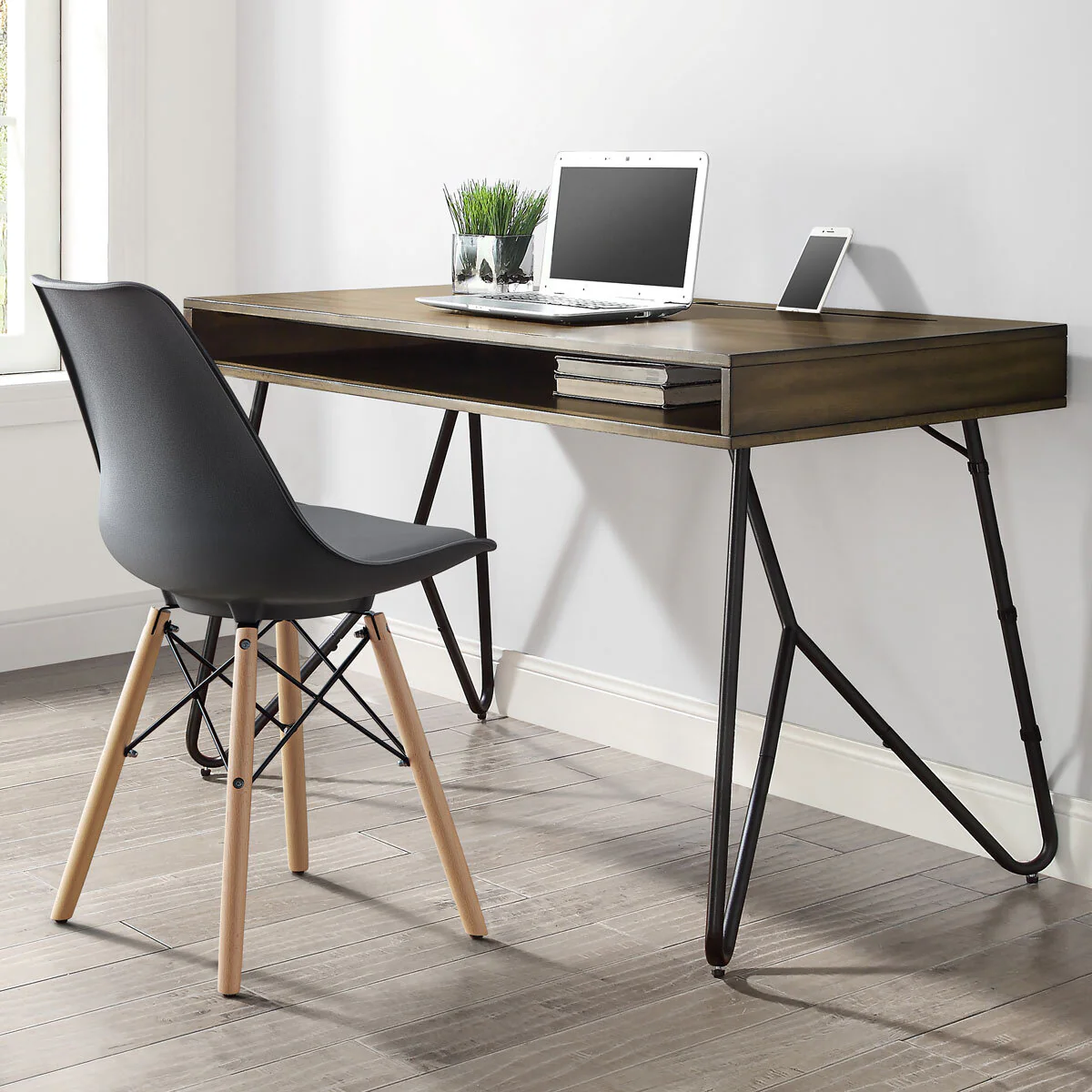 Bayside Furnishings Grey Eiffel Dining Chairs, 2 Pack - Image 4