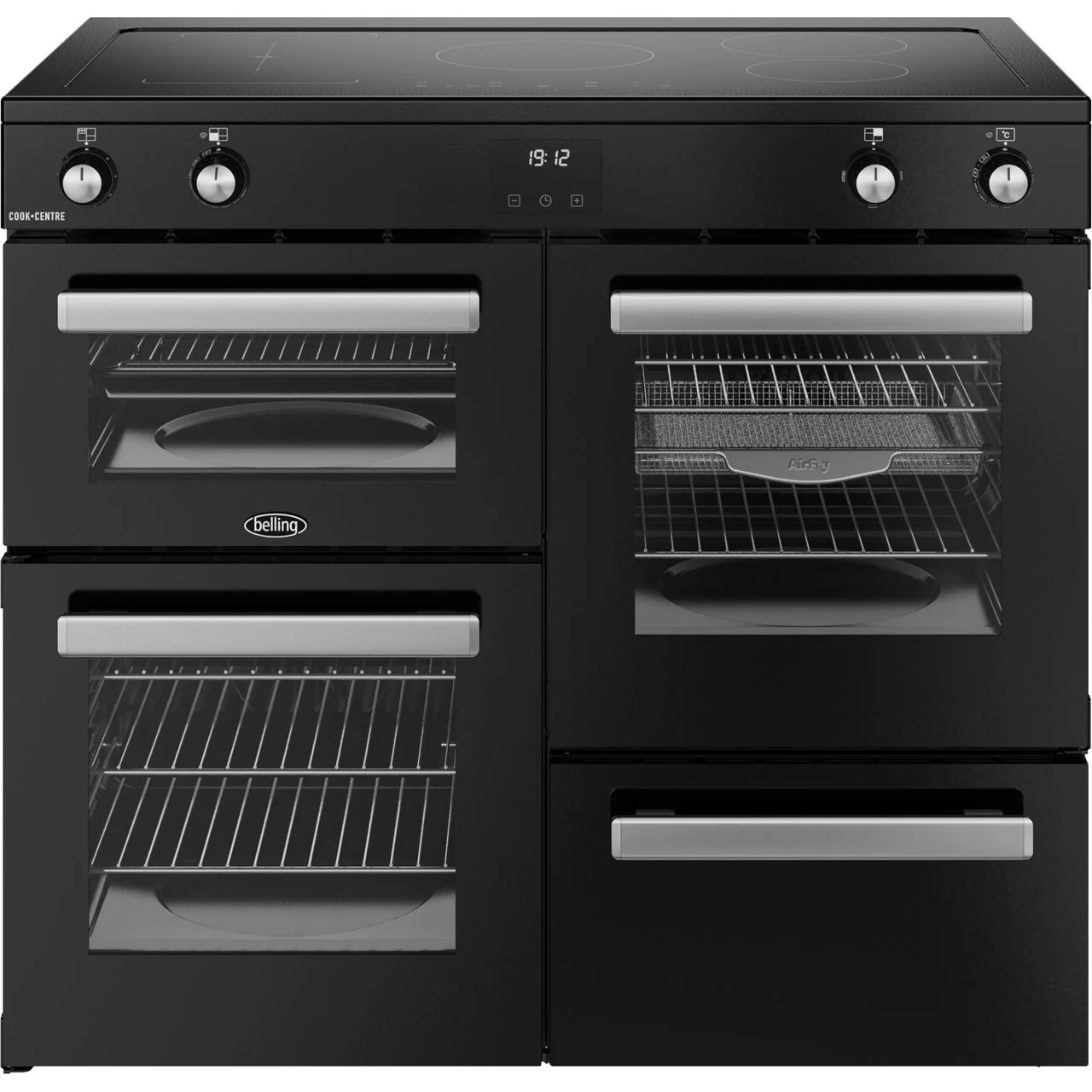 Belling Cookcentre 100Ei 100cm wide Electric Range Cooker with Induction Hob - Stainless Steel - A/A Rated - Image 2