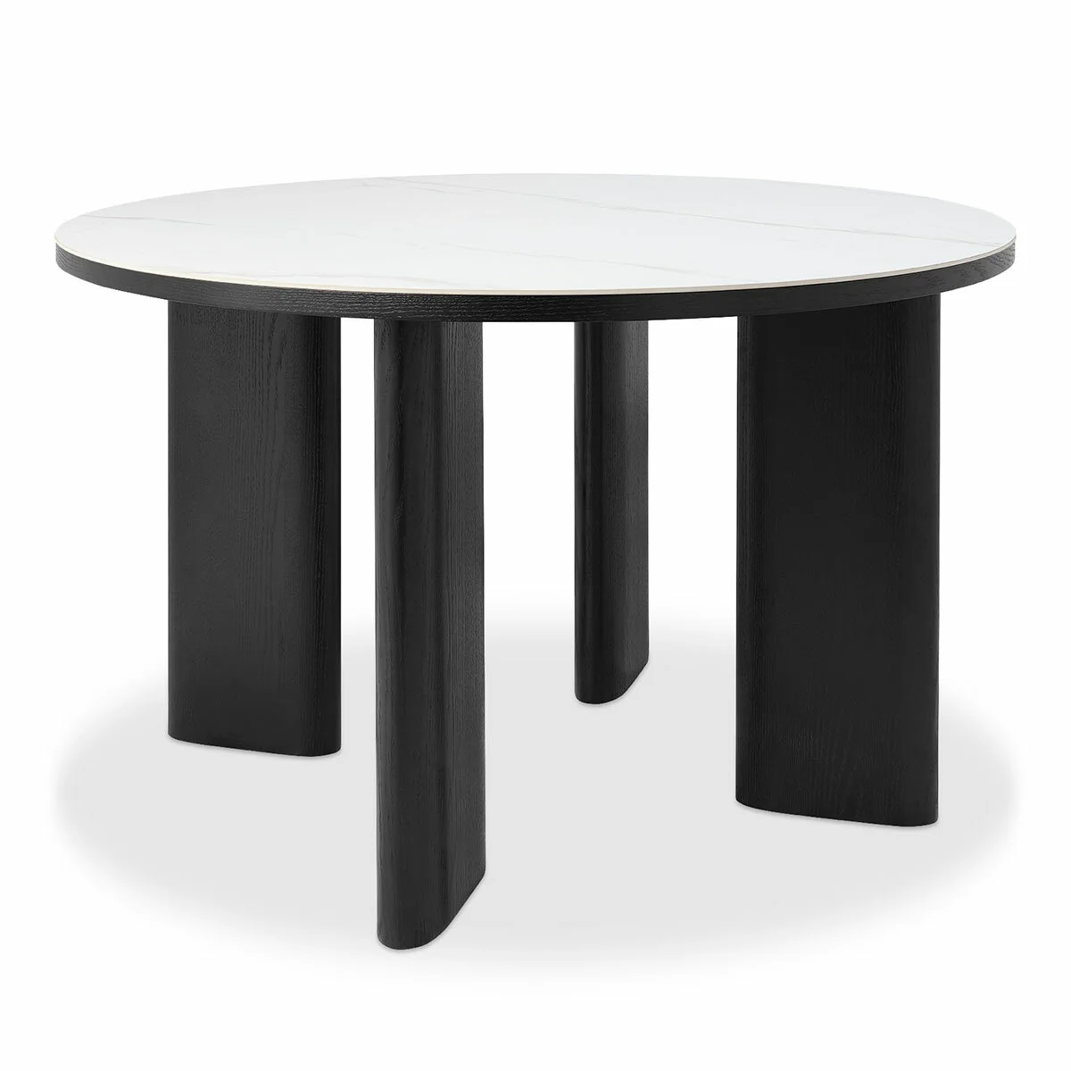 Bentley Designs Alisa Round Sintered Stone Dining Table + 4 Grey Chairs - Image 7