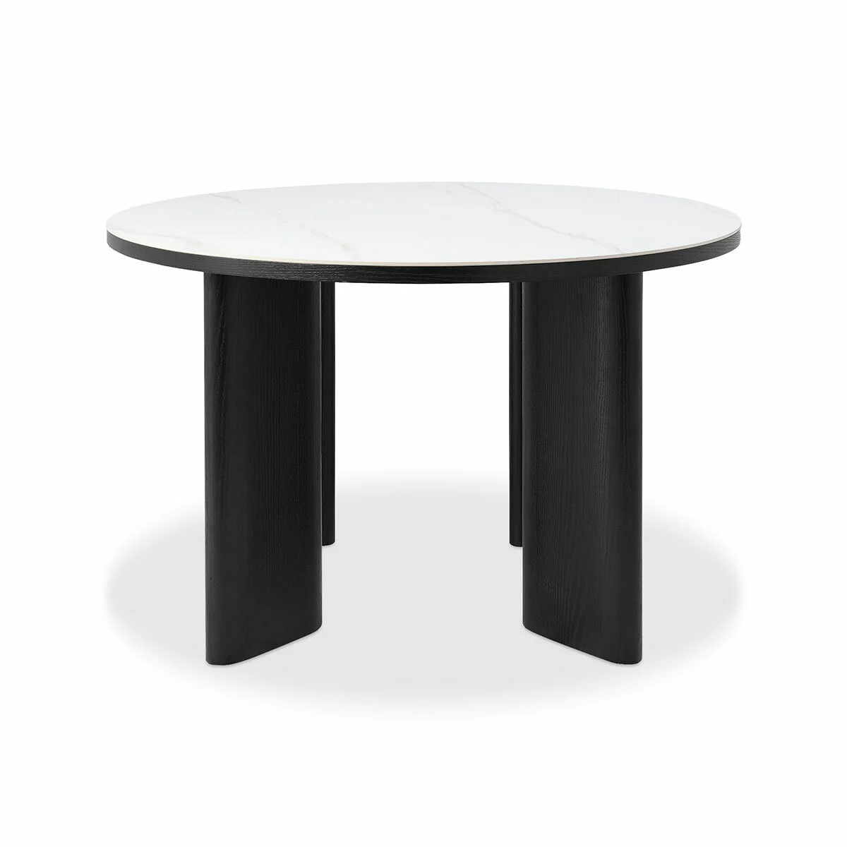 Bentley Designs Alisa Round Sintered Stone Dining Table + 4 Grey Chairs - Image 8