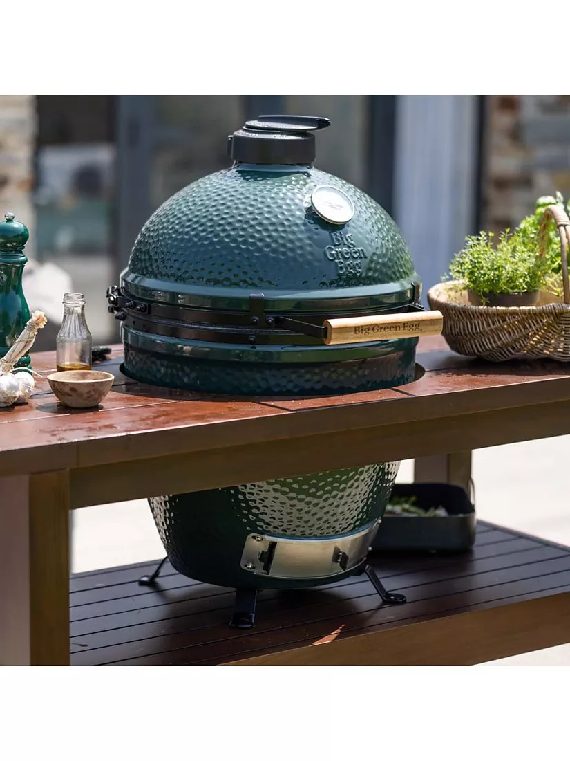 Big Green Egg Large Egg BBQ & Mahogany Wood Table Bundle with ConvEGGtor & Cover - Image 6