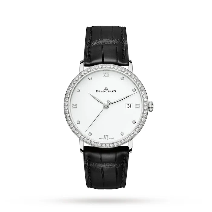 Blancpain Automatic 38mm Men’s Watch with White Material Dial, Stainless Steel Case, 30m Water Resistant / 6224-4628-55B