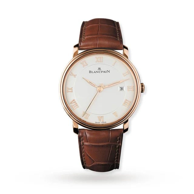 Blancpain Automatic 40mm Men’s Watch with Silver Material Dial, Gold Case, 30m Water Resistant / 6651-3642-55B