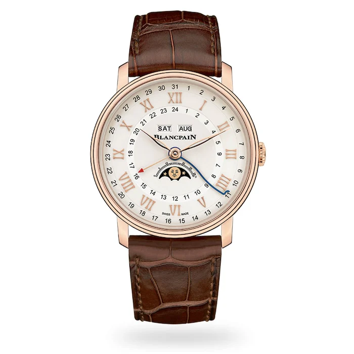 Blancpain Automatic 40mm Men’s Watch with White Material Dial, Gold Case, 30m Water Resistant / 6676-3642-55A