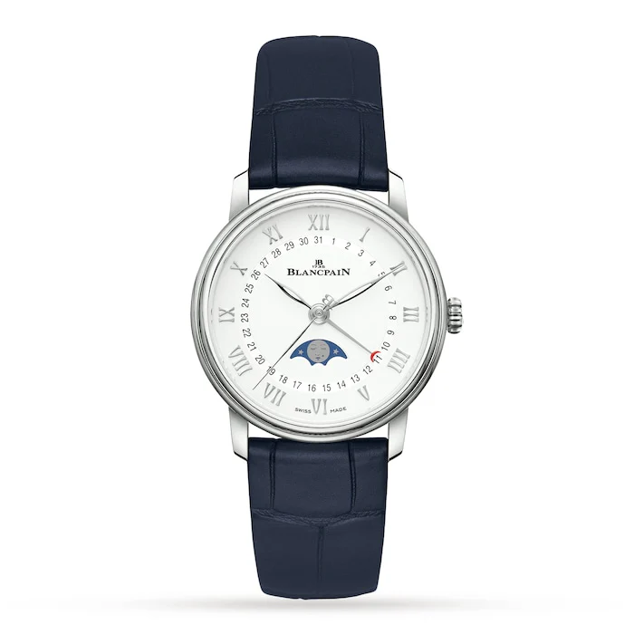 Blancpain Villeret Quantieme Phases de Lune 33mm Ladies Watch White Luxury Watch Swiss Made 6126-1127-55B