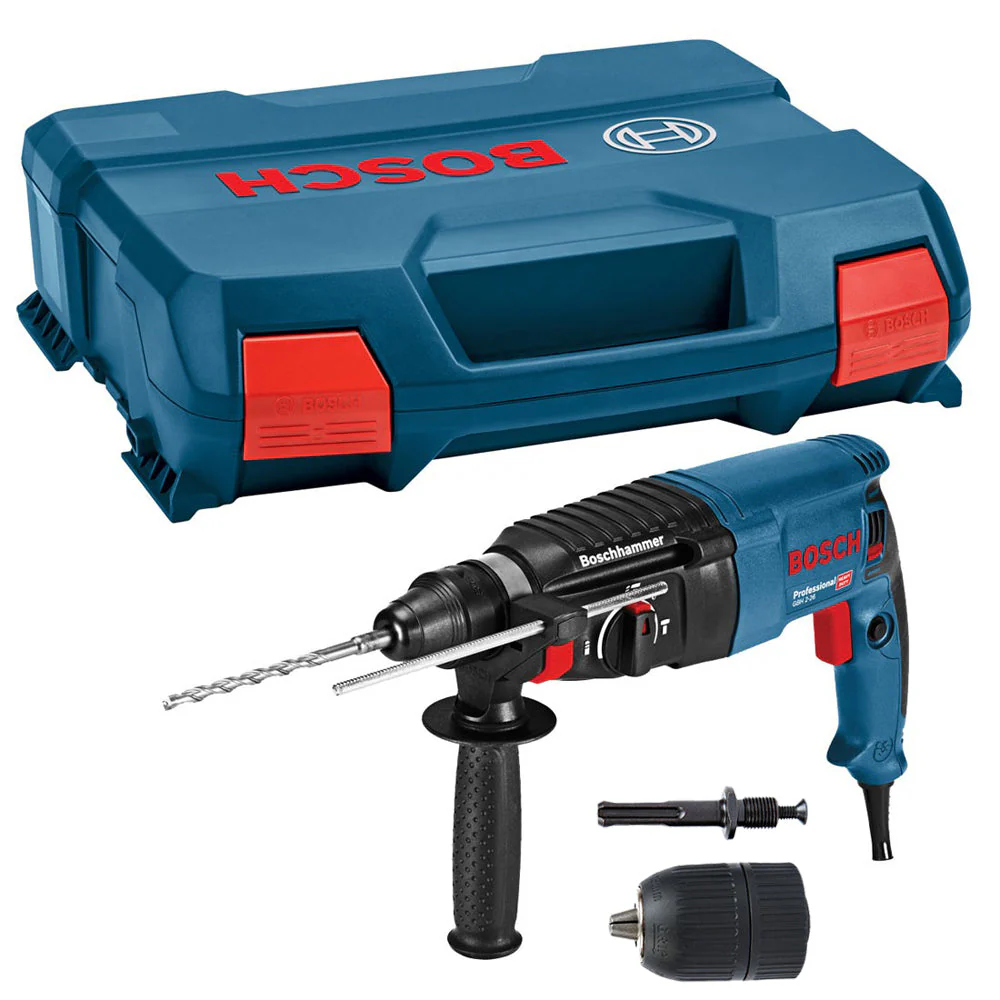 Bosch GBH 2-26 SDS+ Rotary Hammer Drill 240V 06112A3070 With 13mm Chuck & Adaptor
