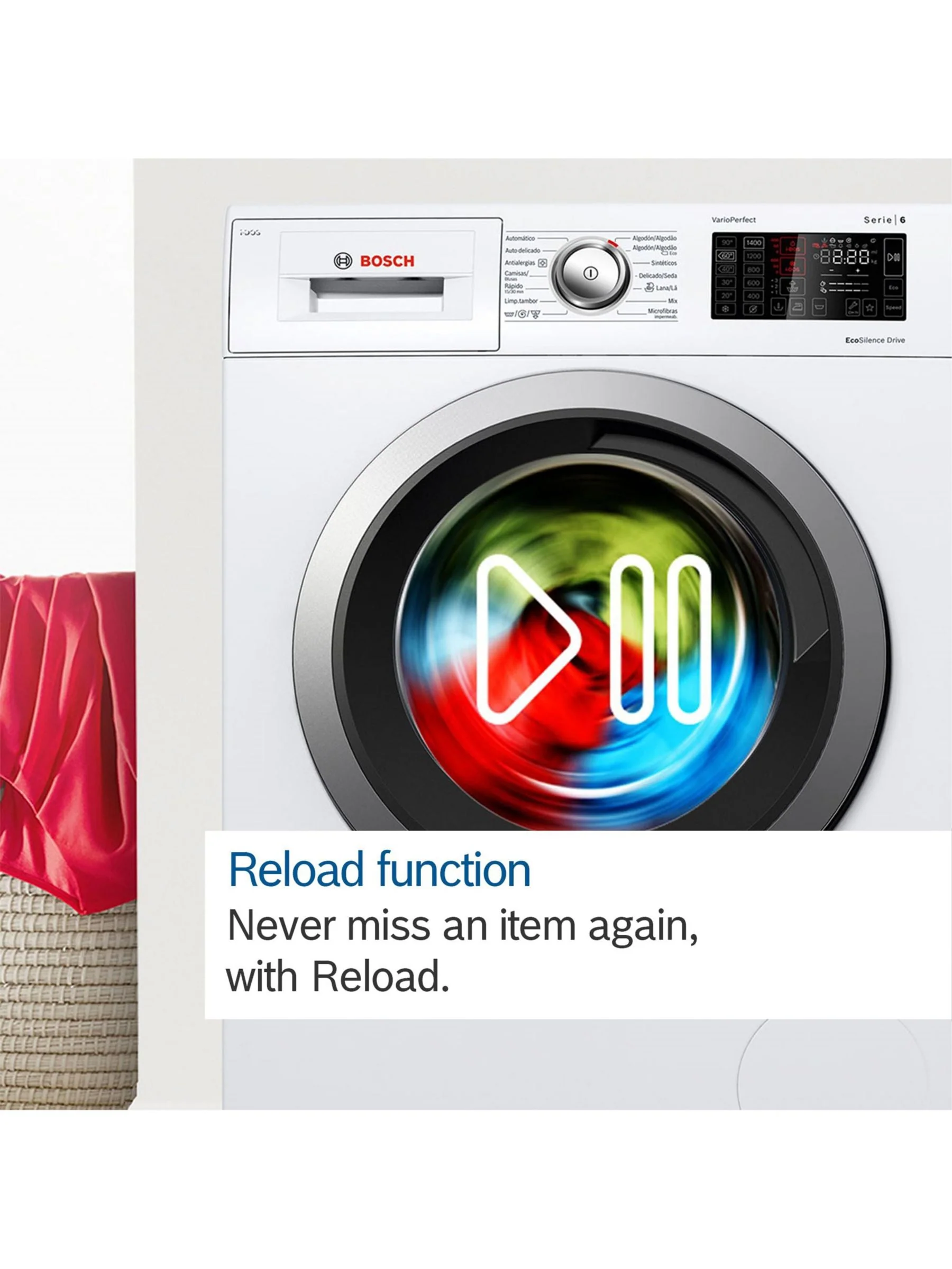 Bosch Series 6 WGG254F0GB Freestanding Washing Machine, 10kg Load, 1400rpm Spin, White - Image 7