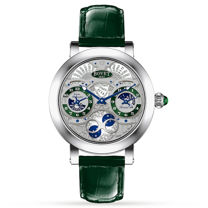 Bovet 46mm Men’s Watch with Green Material Dial, Titanium Case, 30m Water Resistant / R270006