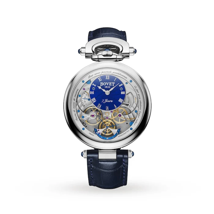 Bovet Automatic 43mm Men’s Watch with Blue Material Dial, Gold Case, 30m Water Resistant / AI43012