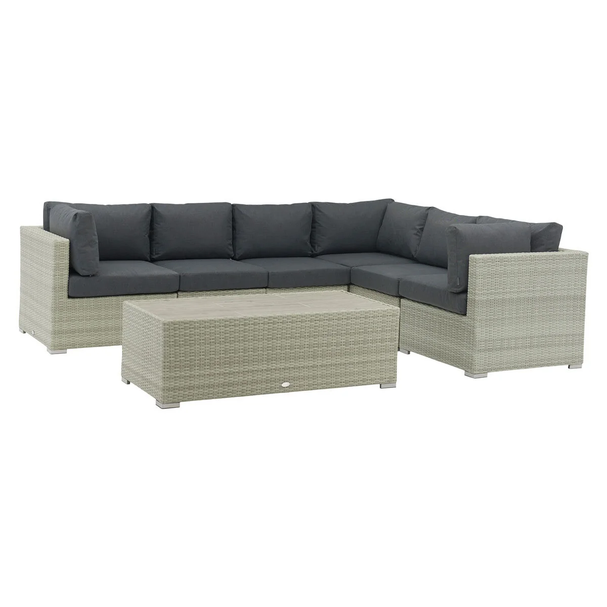 Bramblecrest Kingscote Rattan Deep Seating Corner Sofa Patio Set in Cloud Grey - Image 6