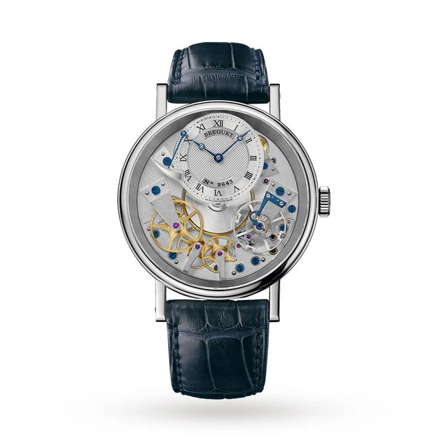 Breguet Hand-Wound 40mm Men’s Watch with Silver Material Dial, Gold Case, 30m Water Resistant / 7057BB/11/9W6