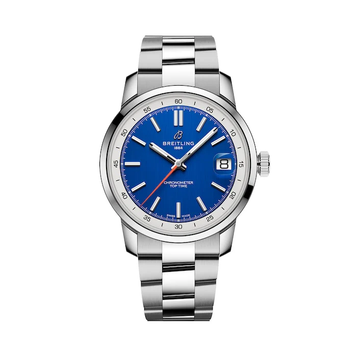 Breitling Automatic 38mm Men’s Watch with Blue Material Dial, Stainless Steel Case & Bracelet, 100m Water Resistant / AB3113A71C1A1
