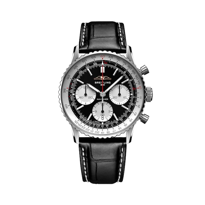 Breitling Automatic 41mm Men’s Watch with Black Material Dial, Stainless Steel Case, 30m Water Resistant / AB0139211B1P1