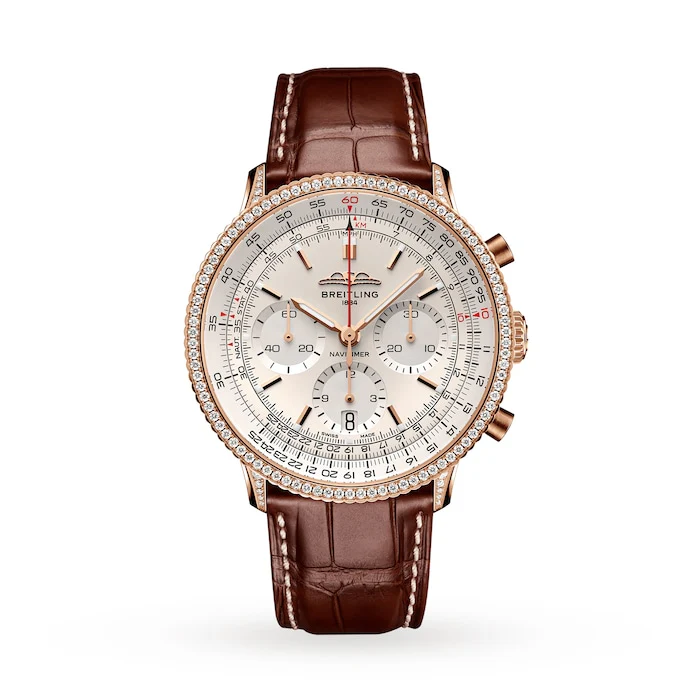 Breitling Automatic 41mm Men’s Watch with Cream Material Dial, Gold Case, 30m Water Resistant / RB0139631G1P1