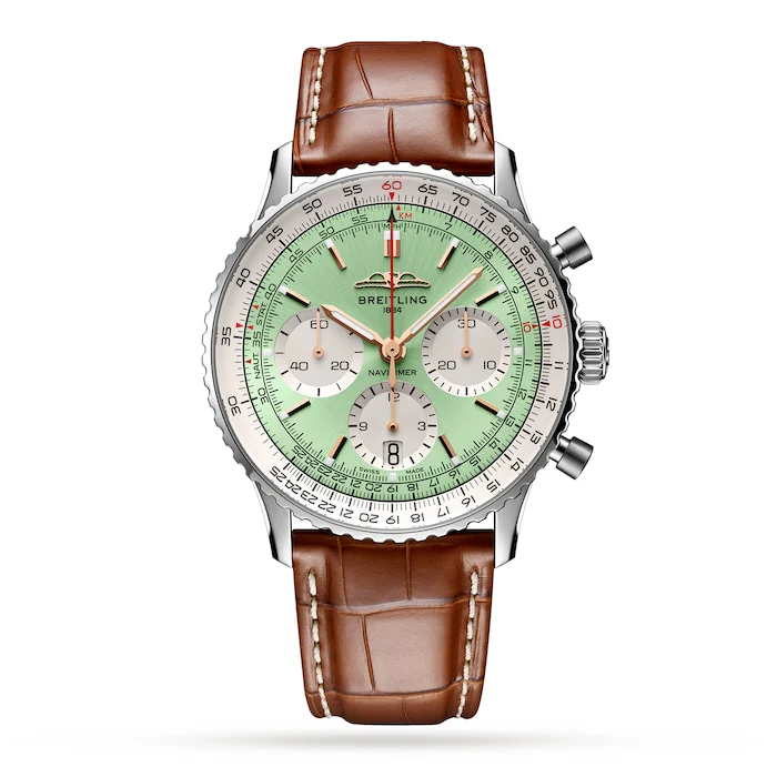 Breitling Automatic 41mm Men’s Watch with Mint Material Dial, Stainless Steel Case, 30m Water Resistant / AB0139211L1P1