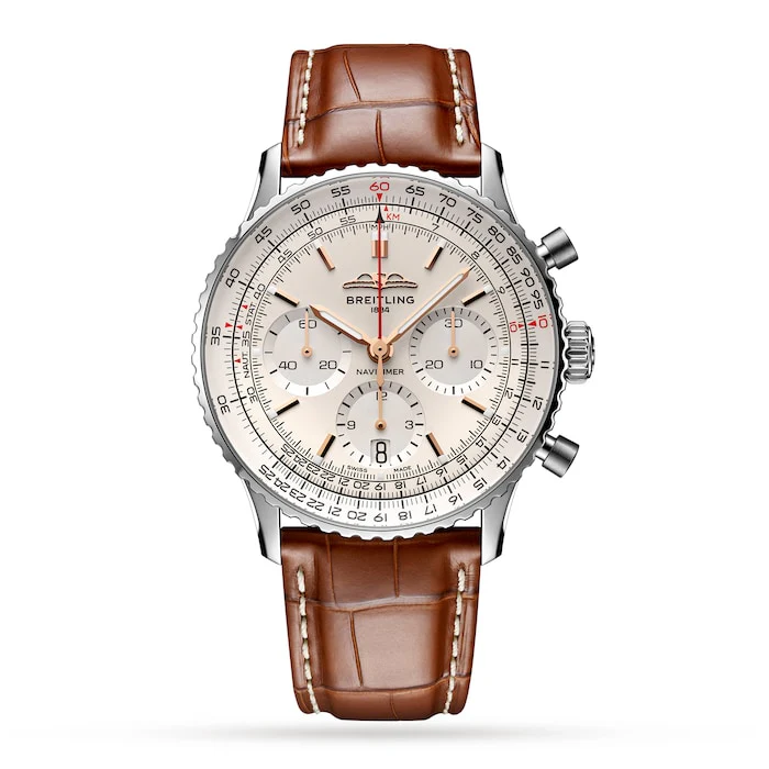 Breitling Automatic 41mm Men’s Watch with Silver Material Dial, Stainless Steel Case, 30m Water Resistant / AB0139211G1P1