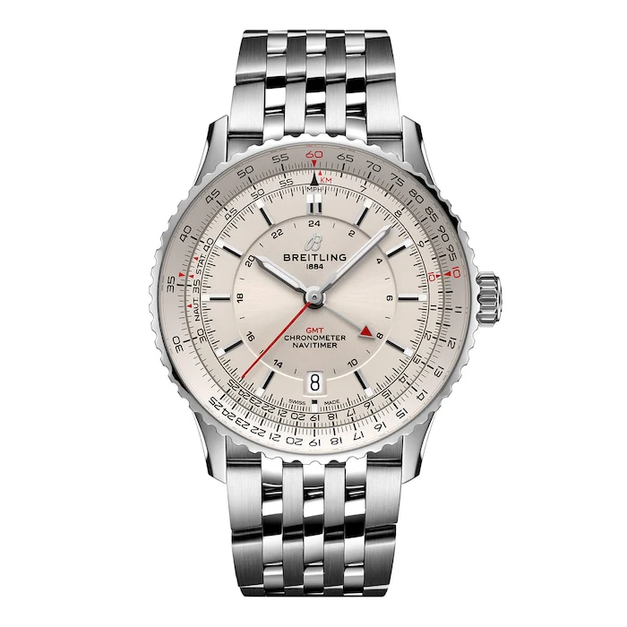 Breitling Automatic 41mm Men’s Watch with Silver Material Dial, Stainless Steel Case & Bracelet, 30m Water Resistant / A32310211G1A1