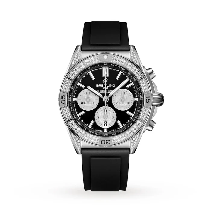 Breitling Automatic 42mm Men’s Watch with Black Material Dial, Stainless Steel Case, 200m Water Resistant / AB0134721B1S1