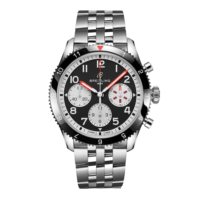Breitling Automatic 42mm Men’s Watch with Black Material Dial, Stainless Steel Case & Bracelet, 100m Water Resistant / Y233801A1B1A1