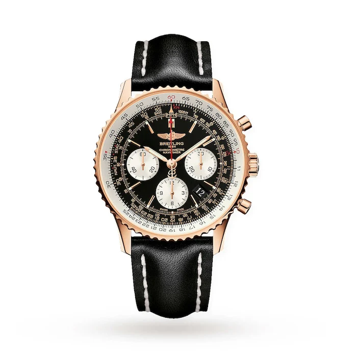 Breitling Automatic 43mm Men’s Watch with Black Material Dial, Gold Case, 30m Water Resistant / RB012012/BA49 436X