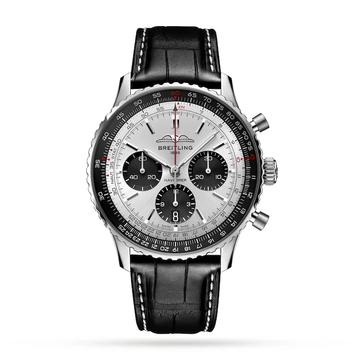 Breitling Automatic 43mm Men’s Watch with Silver Material Dial, Stainless Steel Case, 300m Water Resistant / AB0138241G1P1