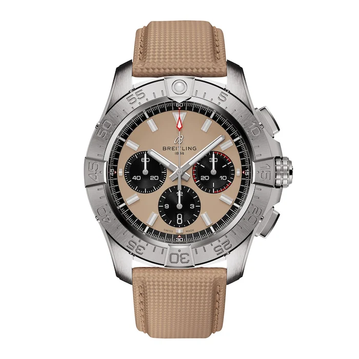 Breitling Automatic 44mm Men’s Watch with Beige Material Dial, Stainless Steel Case, 300m Water Resistant / AB0147101A1X1