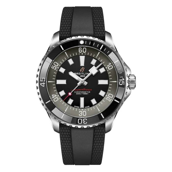 Breitling Automatic 44mm Men’s Watch with Black Material Dial, Stainless Steel Case, 300m Water Resistant / A173765A1B1S1